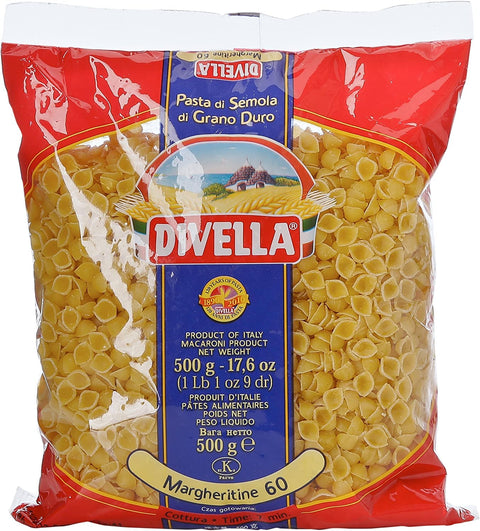 Divella Kurze Pasta 10x Divella Margheritine N. 60 Hartweizengrieß Pasta Italienische Nudeln 500g Packung + Italian Gourmet Polpa di Pomodoro 400g Dose 8005121000603