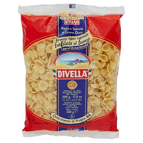 Divella Kurze Pasta 10x Divella Orecchiette di Puglia N. 86 Hartweizengrieß Pasta Italienische Nudeln 500g Packung + Italian Gourmet Polpa di Pomodoro 400g Dose 8005121002867