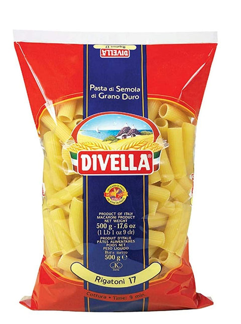 Divella Kurze Pasta 10x Pasta Divella 100% Italienisch N°17 Rigatoni 500g 8005121000177