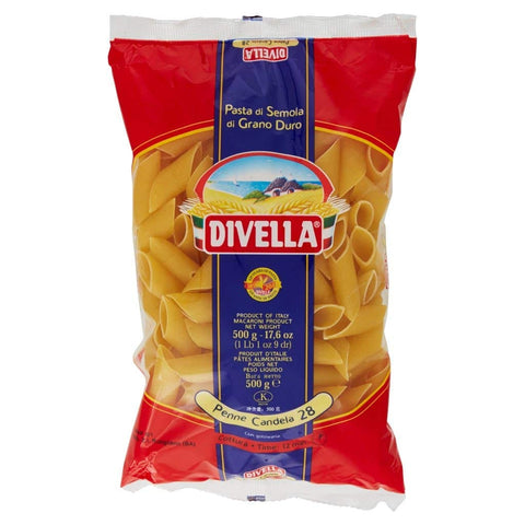 Divella Kurze Pasta 10x Pasta Divella 100% Italienisch N° 24 Penne Candela 500g 8005121002287