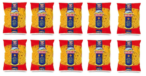 Divella Kurze Pasta 10x Pasta Divella 100% Italienisch N° 40 Fusilli 500g 8005121010404