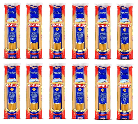 Divella Kurze Pasta 12x Divella Pasta 100% Italienisch Bucatini N°6 Teigwaren aus Hartweizengrieß 500g 8005121000061