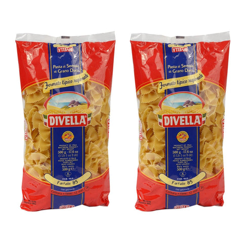 Divella Kurze Pasta 2 x DIVELLA N85 Farfalle 500g 5404015614477