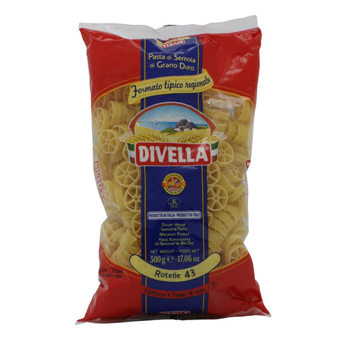 Divella Kurze Pasta 20x Pasta Divella 100% Italienisch N°43 Rotelle 500g 8005121002430