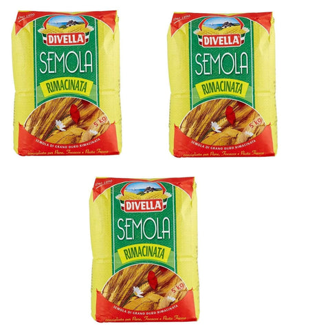 Divella Kurze Pasta 3x Divella - Hartweizengrieß - 5 kg Beutel - Semola di grano duro rimacinata … 8005121201017