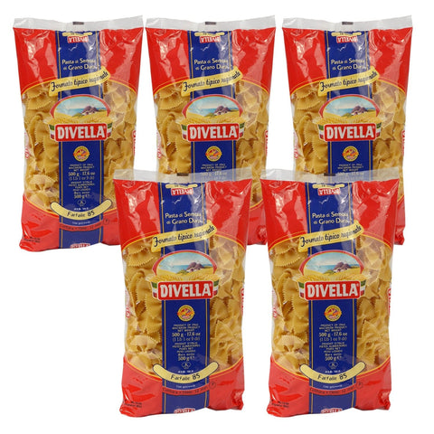 Divella Kurze Pasta 5 x DIVELLA N85 Farfalle 500g 5404015614507
