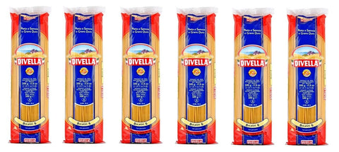 Divella Kurze Pasta 6x Divella Pasta 100% Italienisch Bucatini N°6 Teigwaren aus Hartweizengrieß 500g 8005121000061
