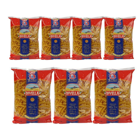 Divella Kurze Pasta 7 x DIVELLA N40 Fusilli 1000g 5404015614347