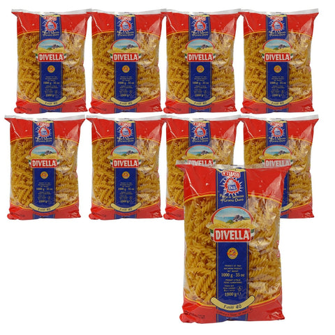 Divella Kurze Pasta 9 x DIVELLA N40 Fusilli 1000g 5404015614361