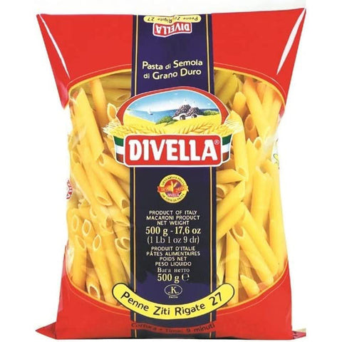 Divella DURUM WEIZEN SEMOLINA PENNE ZITI RIGATE 27 24x500g Original italienisch Pasta