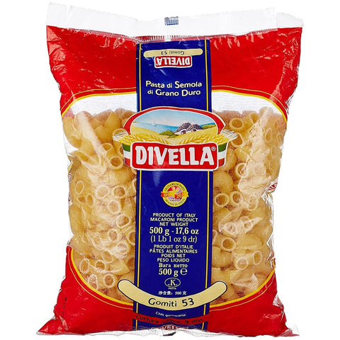 Divella Kurze Pasta Divella Gomiti N. 53 Hartweizengrieß Pasta Italienische Nudeln 500g Packung 24x Original italienisch inkl. Italian Gourmet Polpa di Pomodoro 400g Dose 8005121000535