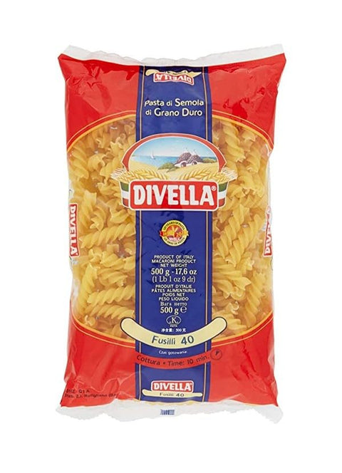 Divella Kurze Pasta DIVELLA HARTWEIZENGRIESS NUDELN FUSILLI 40 GR 500 X 24 9507979258735