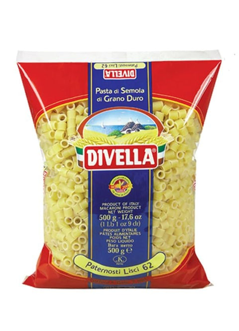 Divella Kurze Pasta DIVELLA HARTWEIZENGRIESS NUDELN PATERNOSTI GLATT 62 GR 500 X 24 9509418872236