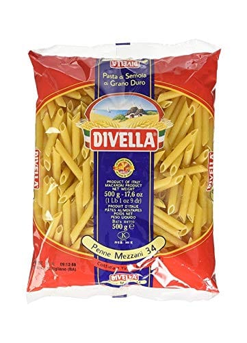 Divella Kurze Pasta DIVELLA HARTWEIZENGRIESS NUDELN PENNE MEZZANE 34 GR 500 X 24 9503795251912