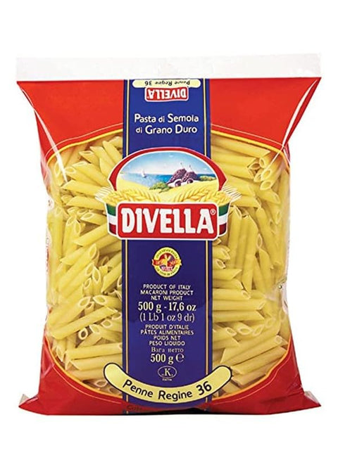 Divella Kurze Pasta DIVELLA HARTWEIZENGRIESS NUDELN PENNE REGINE 36 GR 500 X 24 9508894193767