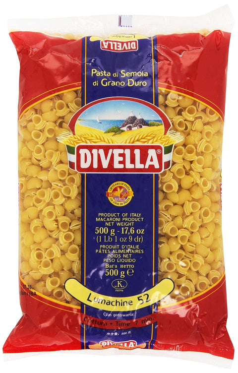 Divella Kurze Pasta Divella - Lumachine 52, Pasta di semola di Grano Duro, 500 g 8005121000528