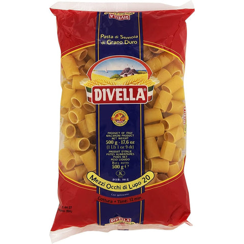 Divella Kurze Pasta Divella Mezzi Occhi di Lupo N. 20 Hartweizengrieß Pasta Italienische Nudeln 500 g Packung Kurze Pasta italienisch Original 8005121000207