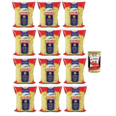 Divella Kurze Pasta Divella Pasta 100% Italienisch Cocciolini 59, Nudeln aus Hartweizengrieß, Kochen 7 Minuten 12x 500 g Original 8032804040014