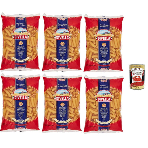 Divella Kurze Pasta Divella Pasta 100% Italienisch Elicoidali 22, Nudeln aus Hartweizengrieß, Kochen 9 Minuten 6x 500g Original italienisch inkl. Italian Gourmet Polpa 400g 8032804040014