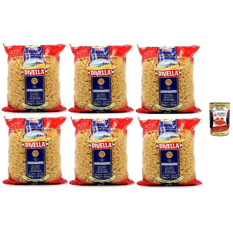 Divella Kurze Pasta Divella Pasta 100% Italienisch Margheritine 60, Nudeln aus Hartweizengrieß, Kochen 7 Minuten 6x 500g Original italienisch inkl. Italian Gourmet Polpa 400g 8032804040014