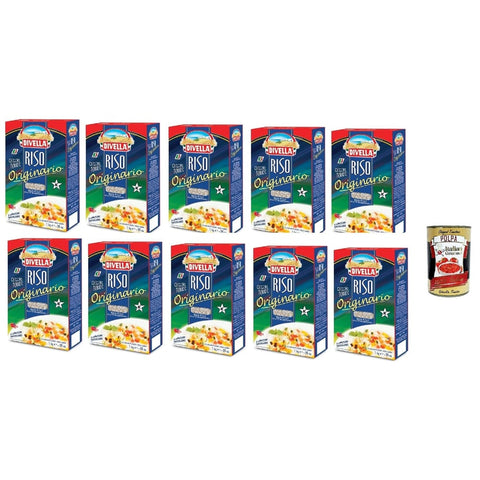 Divella Kurze Pasta Divella Riso Originario,Runde Reiskörner, italienischer Reis, ideal für traditionelle Rezepte, 10x 1kg Vakuumverpackung Original italienisch inkl. Italian Gourmet Polpa 400g 8032804040014