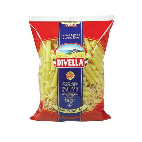 Divella Kurze Pasta Divella - Zitoni Tagliati 31, Pasta di Semola di Grano Duro , 500 g 8005121000313