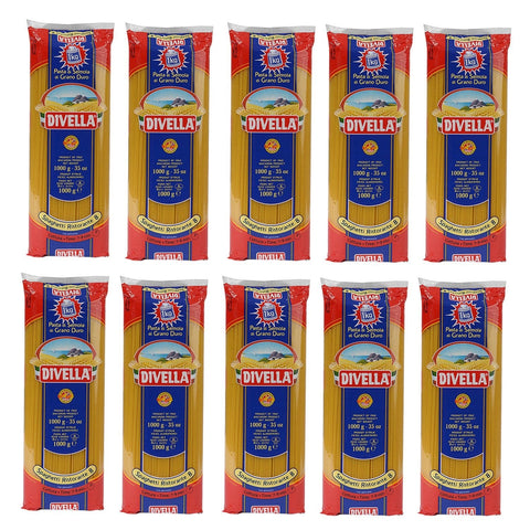 Divella Längliche Pasta 10 x DIVELLA N8 Spaghetti 1000g 5404015614460