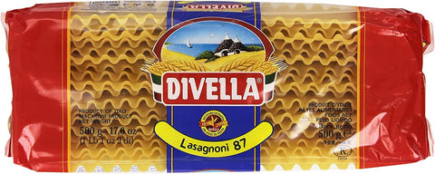 Divella Längliche Pasta 10x Pasta Divella 100% Italienisch N° 87 Lasagnoni 500 gr 8005121000917