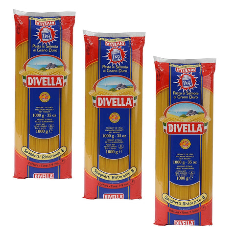 Divella Längliche Pasta 3 x DIVELLA N8 Spaghetti 1000g 5404015614392