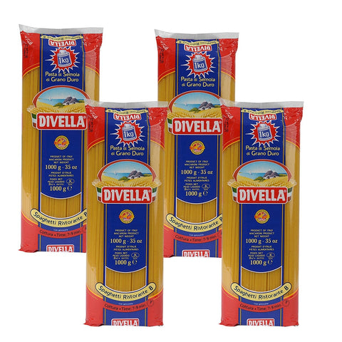 Divella Längliche Pasta 4 x DIVELLA N8 Spaghetti 1000g 5404015614408