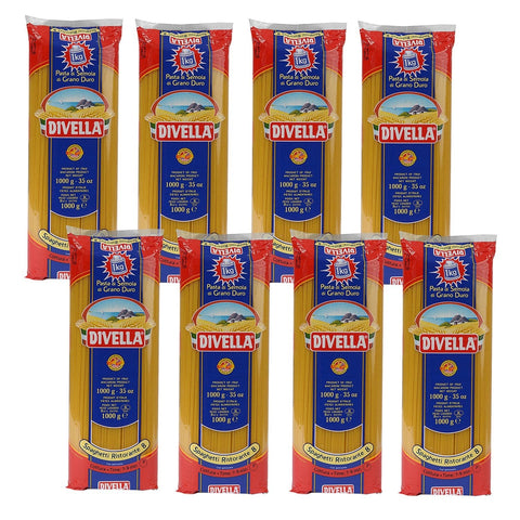 Divella Längliche Pasta 8 x DIVELLA N8 Spaghetti 1000g 5404015614446