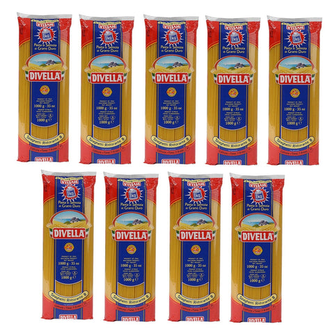 Divella Längliche Pasta 9 x DIVELLA N8 Spaghetti 1000g 5404015614453