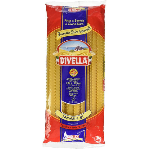Divella Längliche Pasta Divella Pasta 100% Italienisch N° 81 Mafaldine 500 gr Längliche Pasta Original 8005121000818