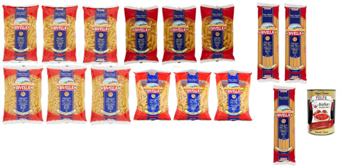 Divella Längliche Pasta Divella Pasta Testpaket Rigatoni - Fusilli- Linguine - Paternosti Lisci- Ziti Tagliati, Italienische Nudeln aus Hartweizengrieß, 15x 500 g + Italian Gourmet polpa 400g 8005121000337