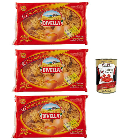 Divella - Tagliatelle all'uovo Nº 95 - Authentische italienische Pasta Eiernudeln – Die köstlichsten Tagliatelle zum Teilen mit der Familie - 3x500 g