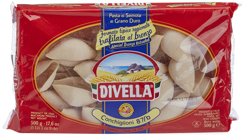 Divella Nudeln & Pasta 12x Divella Pasta 100% italienische Conchiglioni 87/b, nudeln 500g + Italian Gourmet polpa 400g 8005121002096