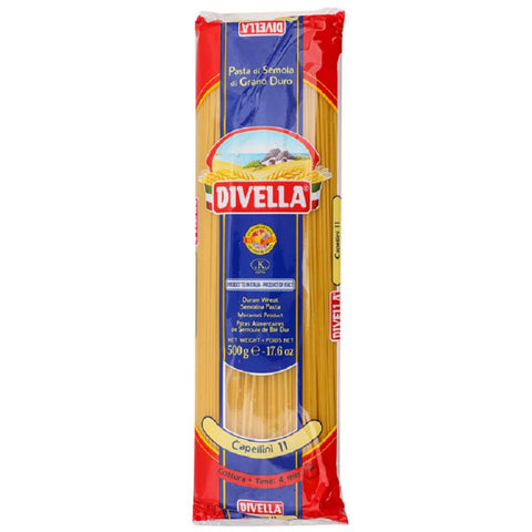 Divella Capellini N. 11 Hartweizengrieß Pasta Italienische Nudeln Packung 36x500g Original italienisch