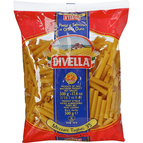 Divella Nudeln & Pasta Divella Mezzani Tagliati N. 35 Hartweizengrieß Pasta Italienische Nudeln 500g Packung 10x Original italienisch inkl. Italian Gourmet Polpa di Pomodoro 400g Dose 8005121000030