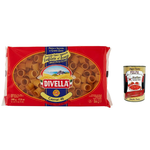 Divella Nudeln & Pasta Divella Pasta 100% italienische Calamari n. 46, nudeln 500g 12x Original italienisch inkl. Italian Gourmet Polpa 400g 8005121001464