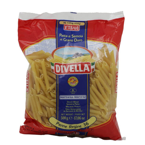 Divella Nudeln & Pasta Divella Penne Regine N. 36 Hartweizengrieß Pasta Italienische Nudeln 500g Packung 24x Original italienisch inkl. Italian Gourmet Polpa di Pomodoro 400g 8005121000368