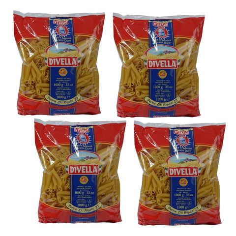 Divella Pasta 4 x DIVELLA N27 Penne Ziti Rigate 1000g 5404015614224