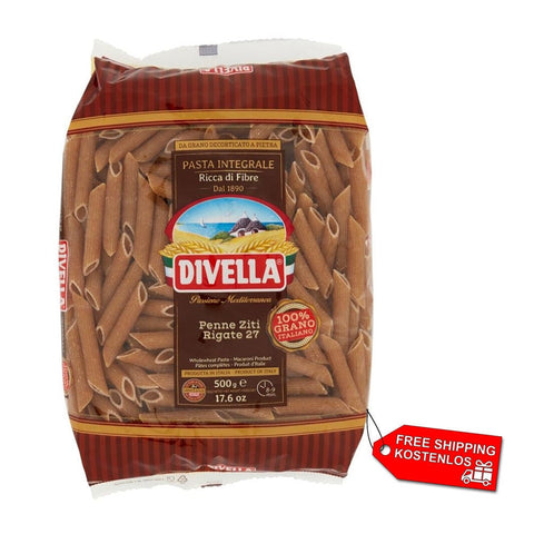 Divella pasta 6x Divella Pasta Penne Ziti Rigate INTEGRALI  n.27 Vollkornnudeln 500g 8005121052084