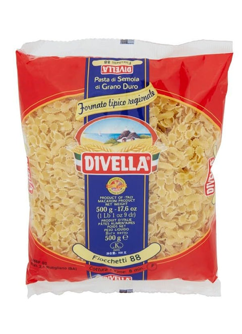 Divella Pasta DIVELLA HARTWEIZENGRIESS NUDELN FIOCCHETTI 88 GR 500 X 24 9501854453192