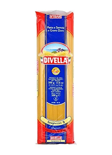 Divella Pasta DIVELLA HARTWEIZENGRIESS NUDELN SPAGHETTINI 9 GR 500 X 36 9504284223366