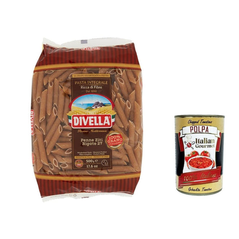 Divella Pasta & Saucen Divella Pasta Penne ziti rigati integrale n.27 Vollkor italienisch Nudeln 500 g Pasta & Saucen Original 8005121052275