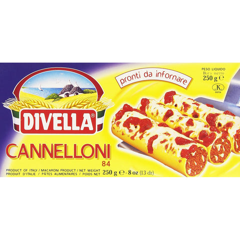 Divella Cannelloni 84 Hartweizengrieß Pasta Italienische Nudeln Packung 250 g 10x italienisch Original + kostenlos Polpa di Pomodoro 400 g Dose
