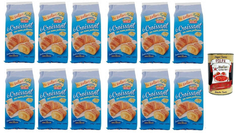 Divella Snack Kuchen & Backwaren Divella Croissant con Crema Pasticcera, Croissants mit Creme, 12x 270g Packung, Jede Packung enthält 6 Croissants + Italian Gourmet polpa 400g 8005121213140