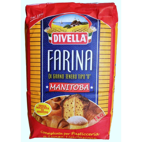 Divella Teffmehl Divella Mehl Manitoba - Weizenmehl Typ 0 - 1 kg Beutel - Farina di Grano Tenero Tipo 0 Original italienisch 8005121200515
