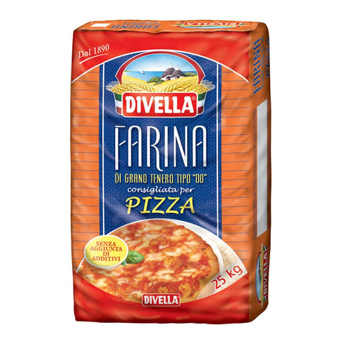 Divella Teffmehl Pizza Mehl DIVELLA - Weizenmehl- 25 kg Beutel - Farina di Grano Tenero Tipo 00 8005121200003