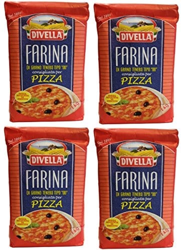 Divella Teffmehl Weizenmehl Pizzamehl DIVELLA (4 X 1 kg) - Farina di Grano Tenero Tipo 00 8005121004182